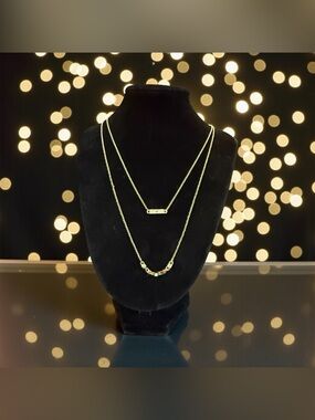🌟HOST PICK🌟💛DKNY💛Gold-Tone Double Layered Bar-Style Crystal 3-Way Necklace/NWOT